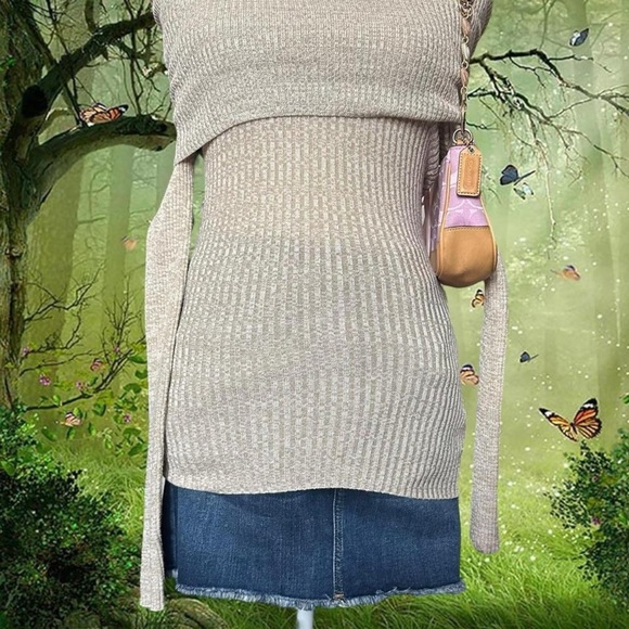 Y2k Cream Off The Shoulder Top Size Xs By It’s Our Time - Picture 3 of 7